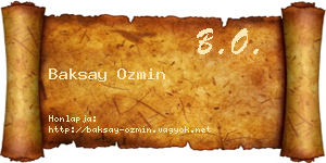 Baksay Ozmin névjegykártya